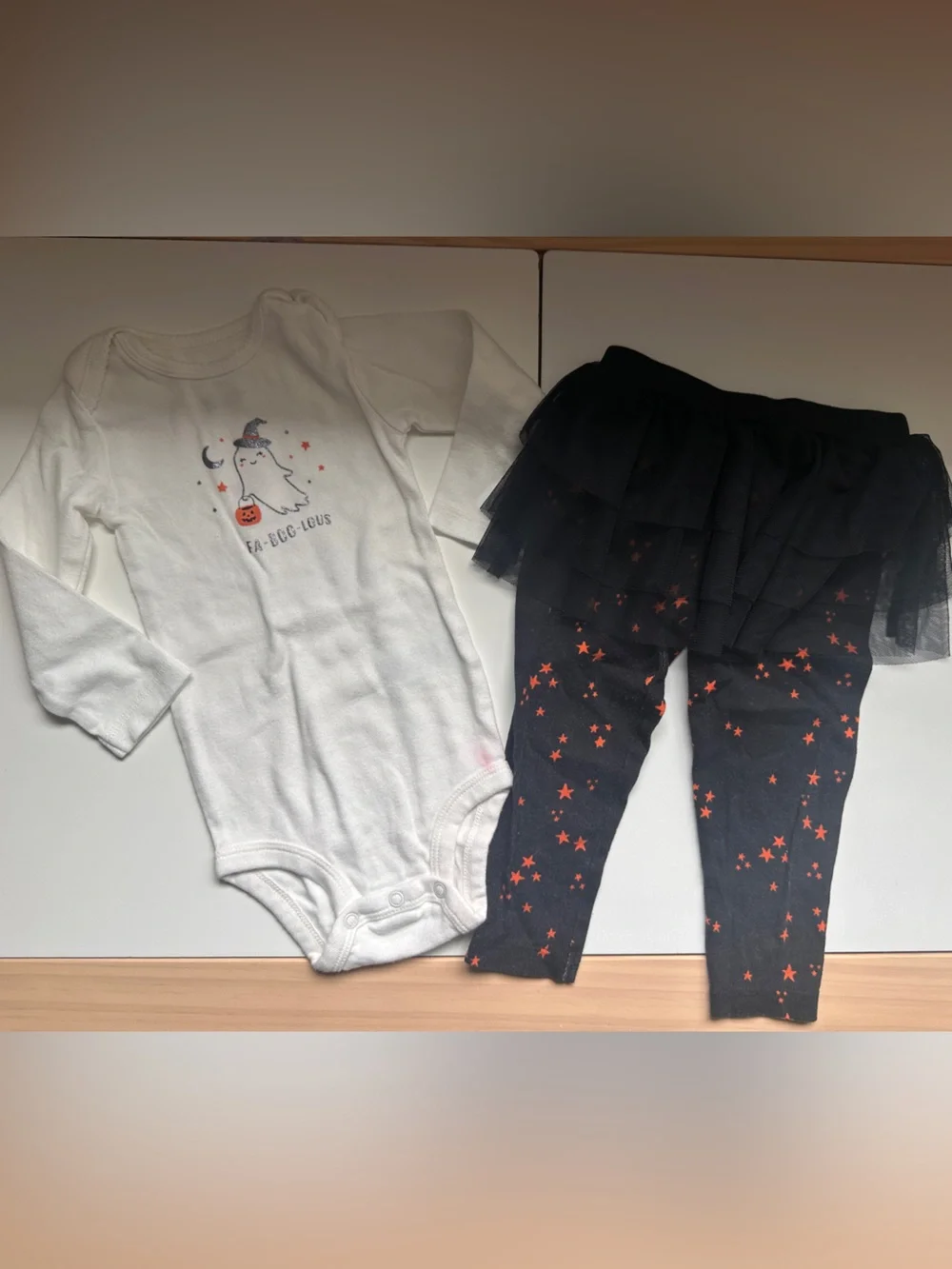 Carter’s Halloween Fa-Boo-Lous Ghost Onesie and Tutu Leggings Set 12m